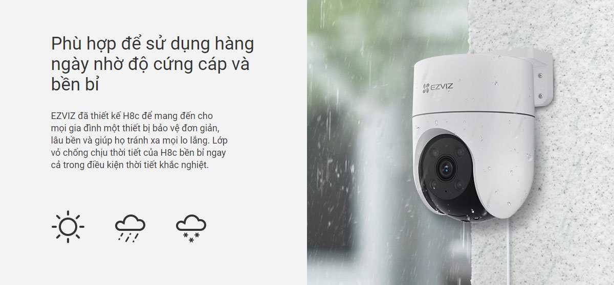 Camera ngoài trời IP wifi quay quét EZVIZ CS-H8C (2MP) Giá tốt nhất | Trả góp 0% | Chính hãng